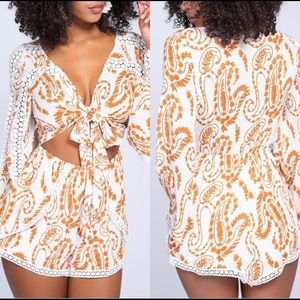 Romper-mustard- Medium - Large